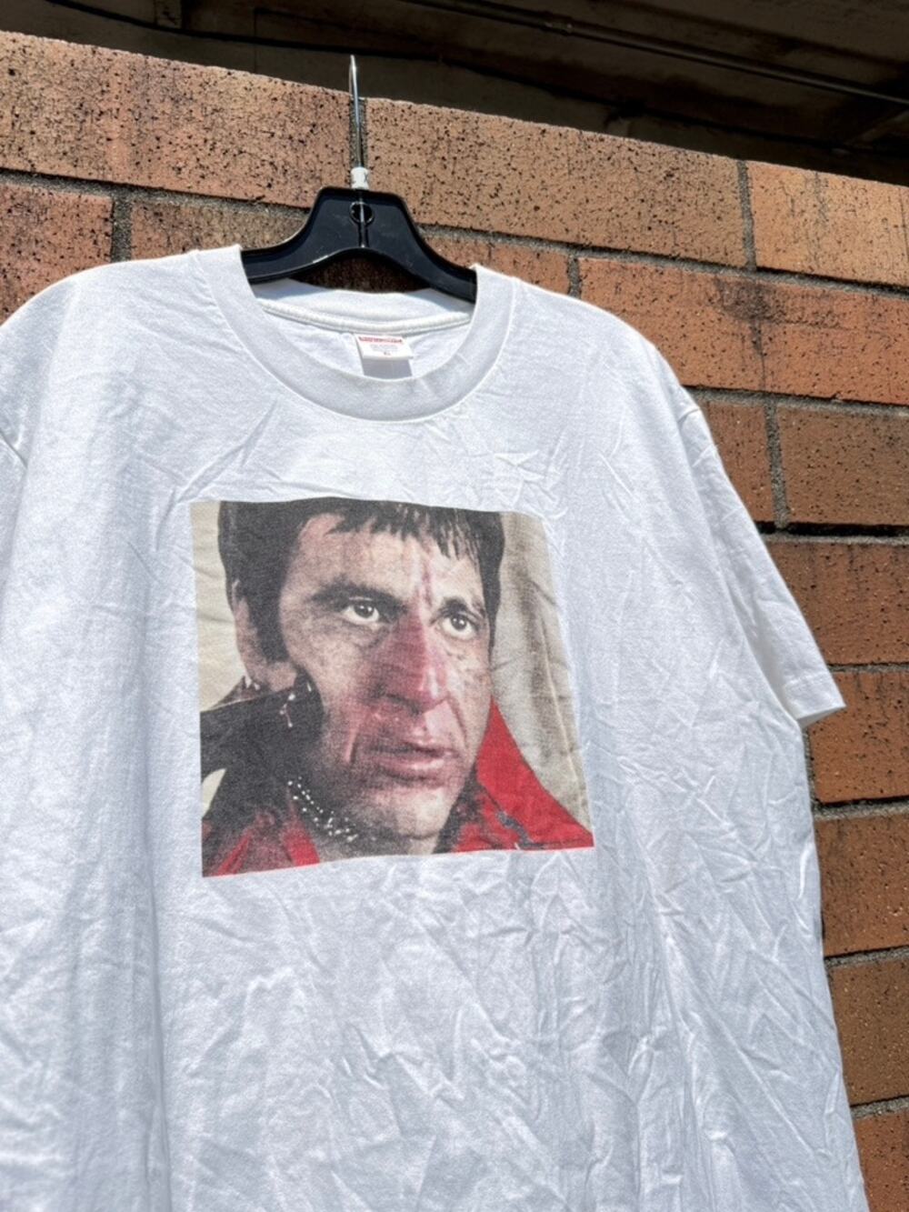 Supreme Scarface Movie Shower Tee Shirt White FW17 Photo Box Logo Rule the World